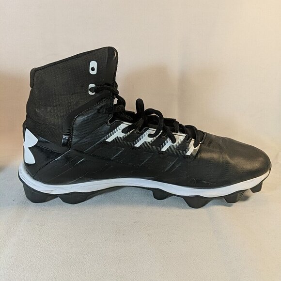 Under Armour Men 12 Renegade RM Football Cleats Shoes Black White 3000173-002 UA - Picture 6 of 13